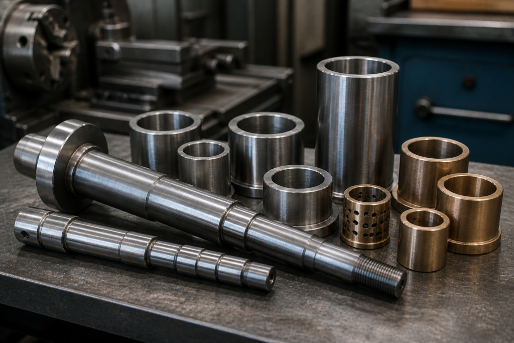 Ejes, bujes y mangas maquinados para mantenimiento industrial